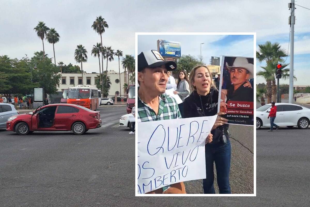 Familiares de desaparecido bloquean cruce de Luis Encinas y Rosales en Hermosillo