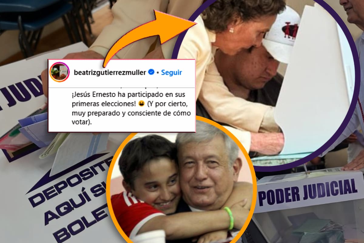 Hijo menor de AMLO sale a votar por primera vez; usuarios critican que su mamá le “está diciendo qué números escoger”