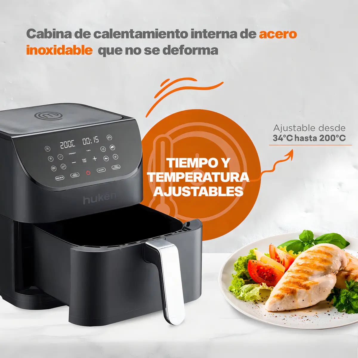 Freidora de aire marca Hukën de 6 litros | Mercado Libre
