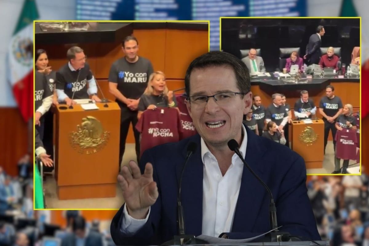 Ricardo Anaya lleva camisetas de “Yo con Maru” al Senado y reta a Morena a usar una de “Yo con Rocha” durante debate judicial y Noroña acusa “falta de respeto al grupo mayoritario” (VIDEO)