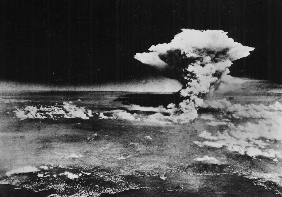 In this handout picture released by the U.S. Army, a mushroom cloud billows about one hour after a nuclear bomb was detonated above Hiroshima, Japan on Aug. 6, 1945. Japanese officials say a 93-year-old Japanese man has become the first person certified as a survivor of both U.S. atomic bombings at the end of World War II. City officials said Tsutomu Yamaguchi had already been a certified "hibakusha," or radiation survivor, of the Aug. 9, 1945, atomic bombing in Nagasaki, but has now been confirmed as surviving the attack on Hiroshima three days earlier as well. (AP Photo/U.S. Army via Hiroshima Peace Memorial Museum, HO) ** NO SALES, CREDIT MANDATORY **