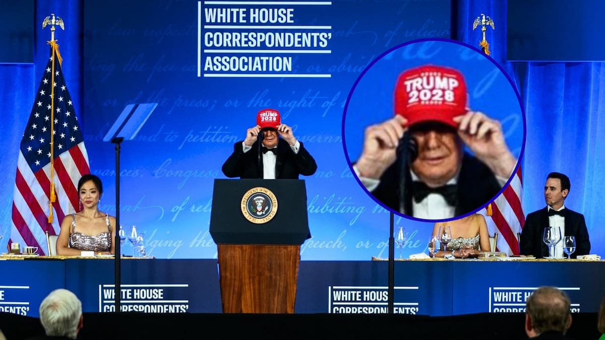 “Lo haré de nuevo”: durante la cena de corresponsables de la Casa Blanca, Donald Trump se colocó una gorra con la inscripción “Trump 2028” y afirmó que “el tercer mandato será aún mejor”