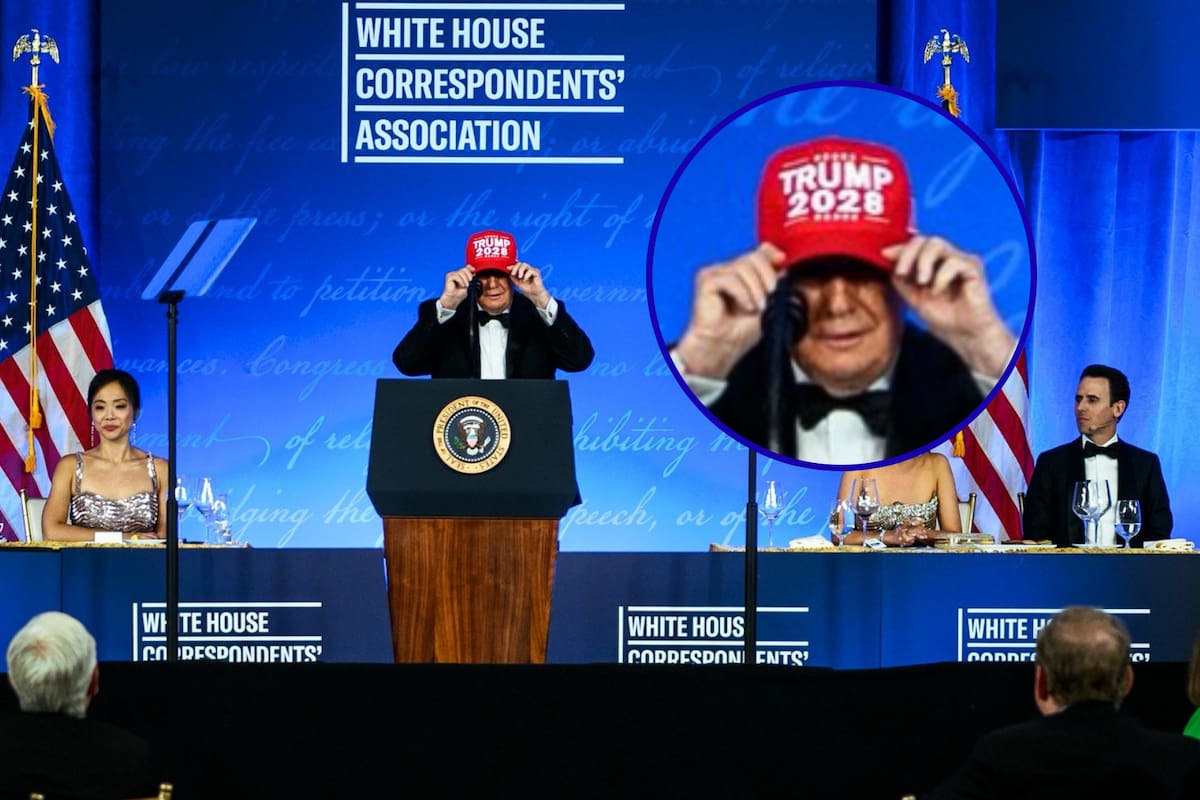 “Lo haré de nuevo”: durante la cena de corresponsables de la Casa Blanca, Donald Trump se colocó una gorra con la inscripción “Trump 2028” y afirmó que “el tercer mandato será aún mejor”