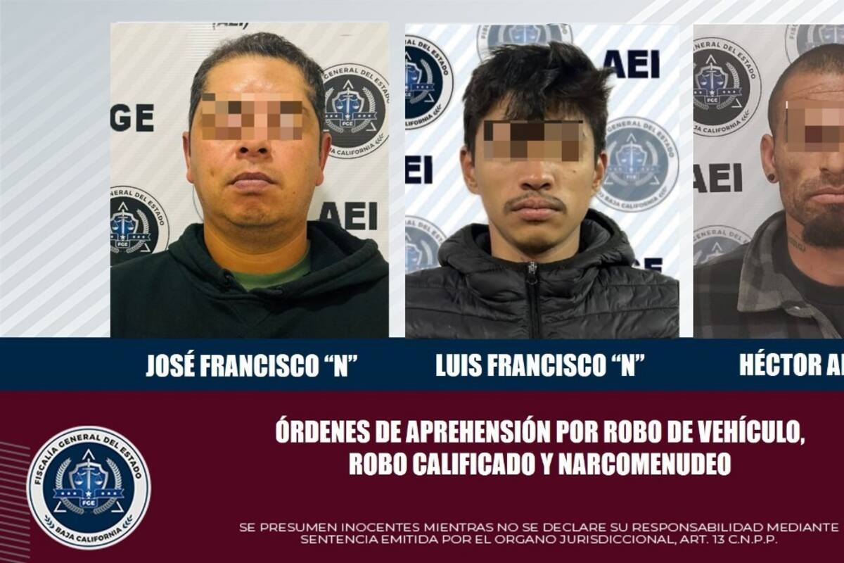 Policiaca Tijuana: detienen a tres por robo y narcomenudeo