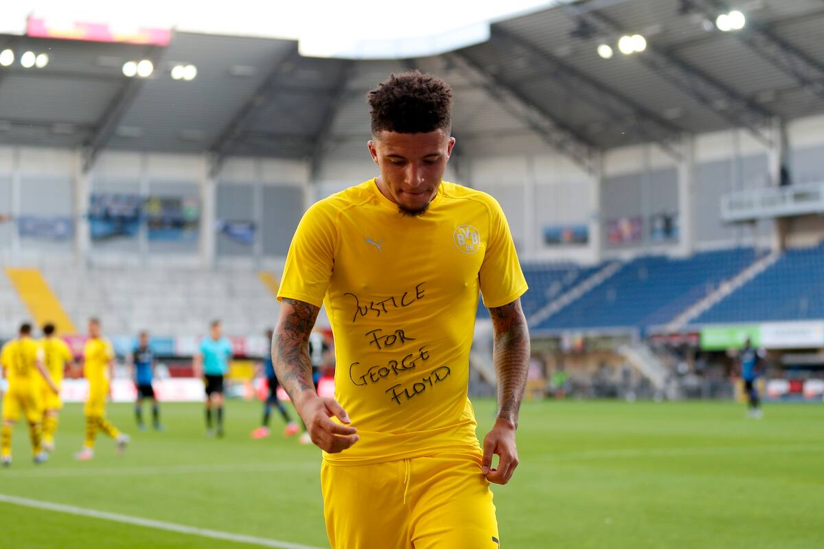Jadon Sancho y más jugadores podrían ser sancionados por protesta de caso Floyd