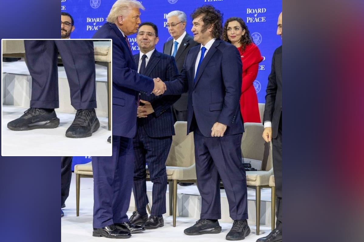 Javier Milei con tenis negros se viralizó durante el Foro de Davos por contrastar con el calzado de Donald Trump durante su saludo, ¿Qué acordaron en el encuentro?