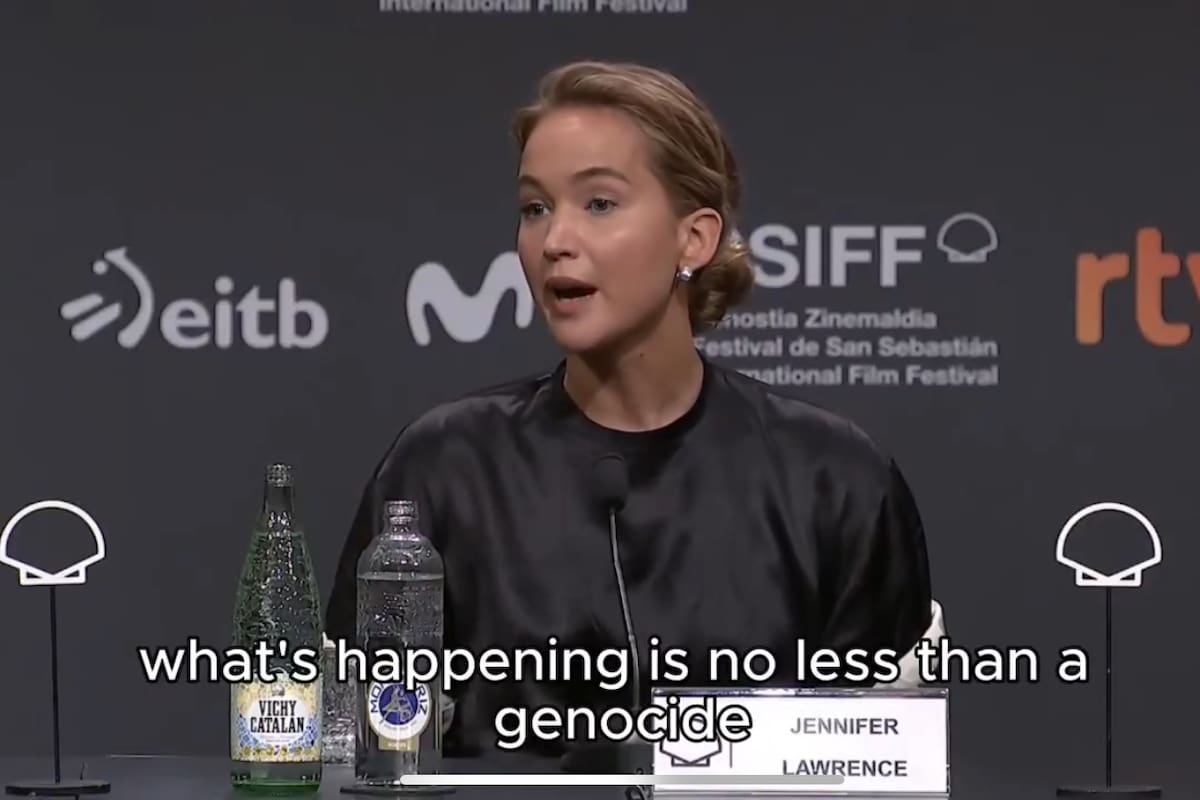 Jennifer Lawrence califica la situación en Palestina como “genocidio”: “Es inaceptable”
