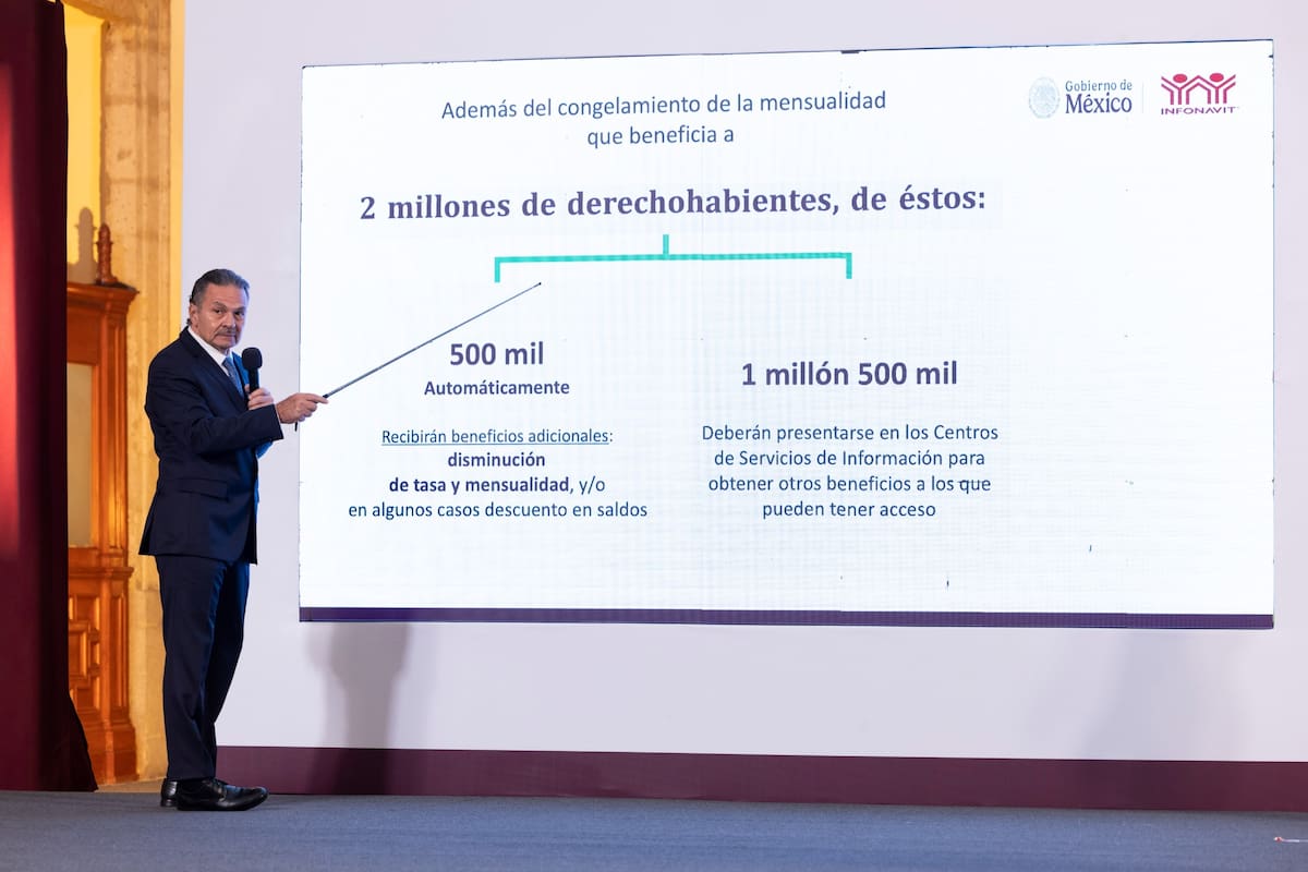 Octavio Romero Oropeza, titular de Infonavit, explicó cómo funcionaría este congelamiento de créditos. | Crédito: Presidencia