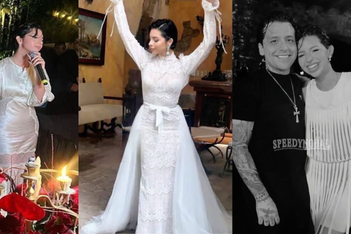 Todos los vestidos que Ángela Aguilar usó en su boda con Christian Nodal