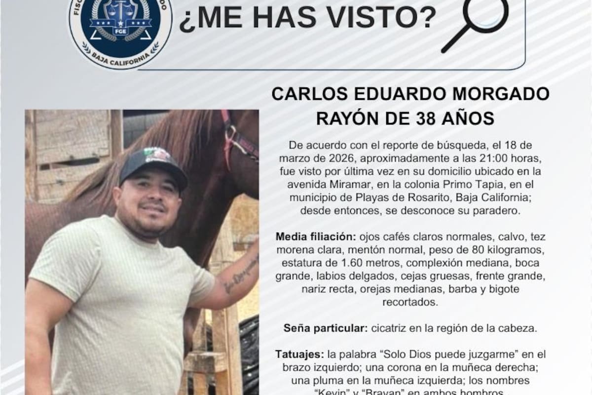 Se busca a Carlos Eduardo Morgado Rayón de 38 años de edad