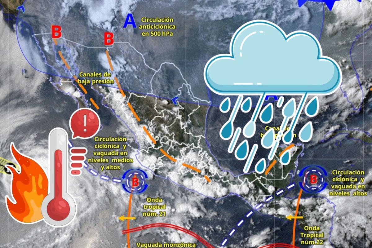 Alerta SMN por lluvias intensas, tormentas eléctricas y calor de hasta 45 °C: estos estados tendrán el peor clima hoy