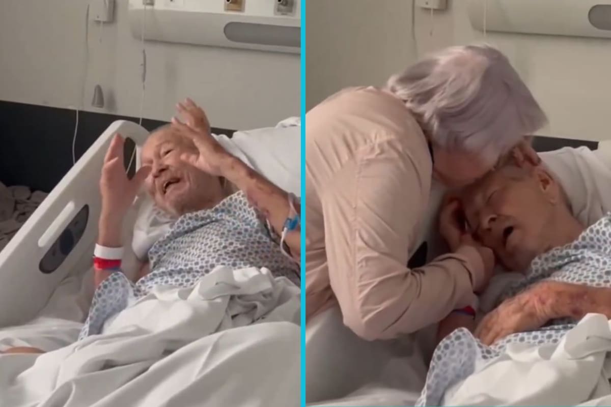 Hombre de 90 años muere segundos después de reencontrarse con su esposa en el hospital y el momento conmueve a millones (VIDEO)