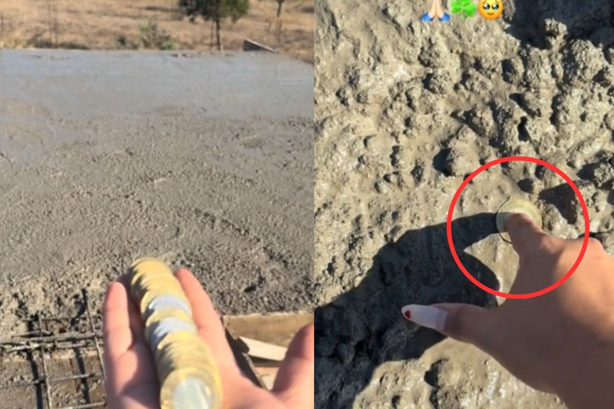 Mujer lanza monedas en el colado de su casa para atraer la abundancia