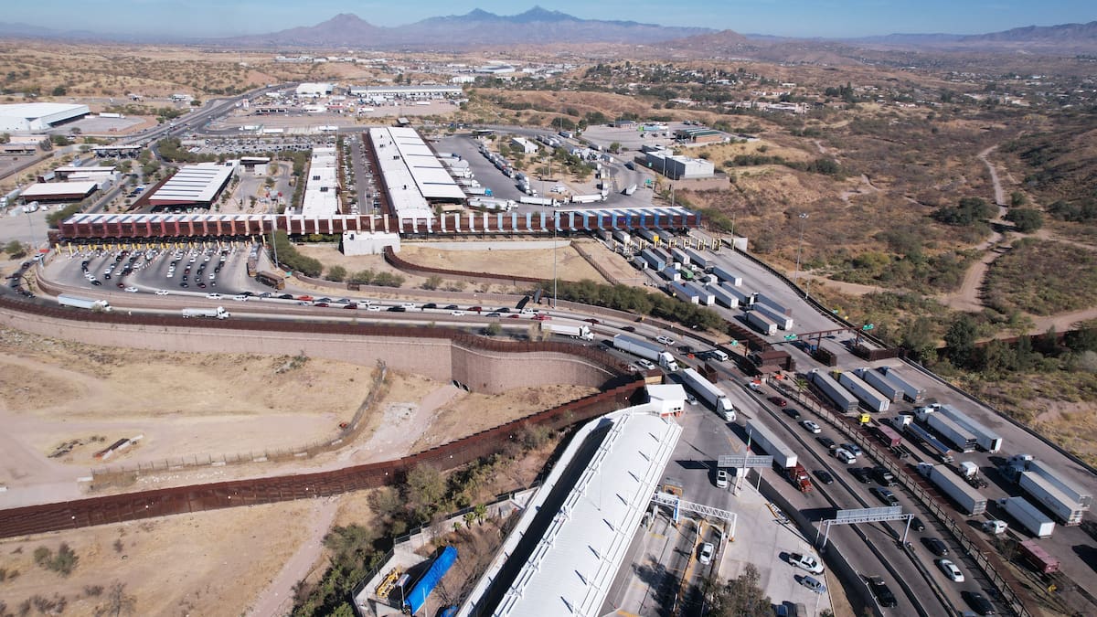 Toma aérea captada hace unos días con dron en la garita Mariposa. FOTO: JUAN HERNÁNDEZ