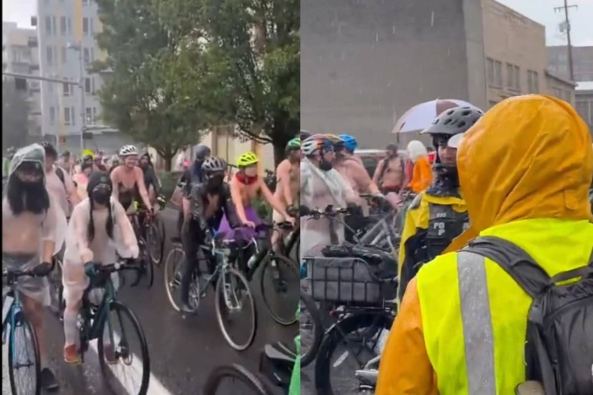 Nuevas protestas en Portland: Inusual manifestación anti-ICE con ciclistas desnudos