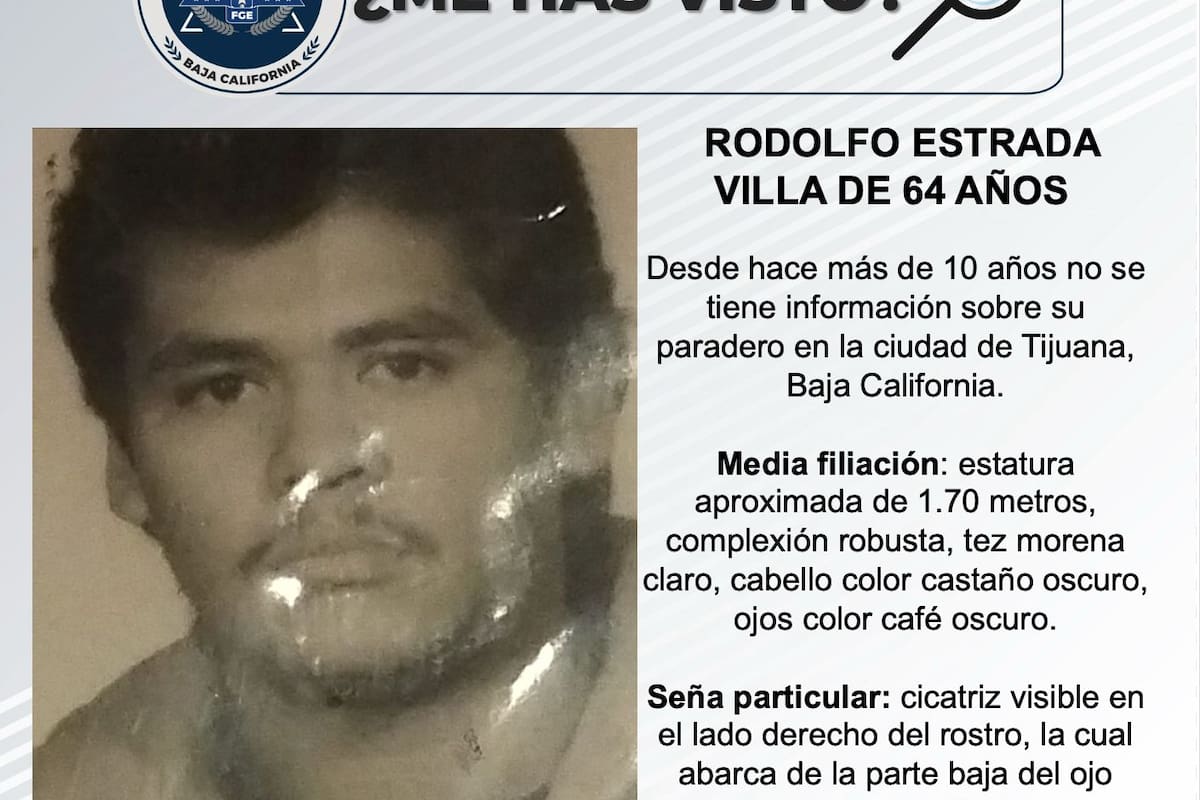 Se busca a Rodolfo Estrada Villa de 64 años de edad