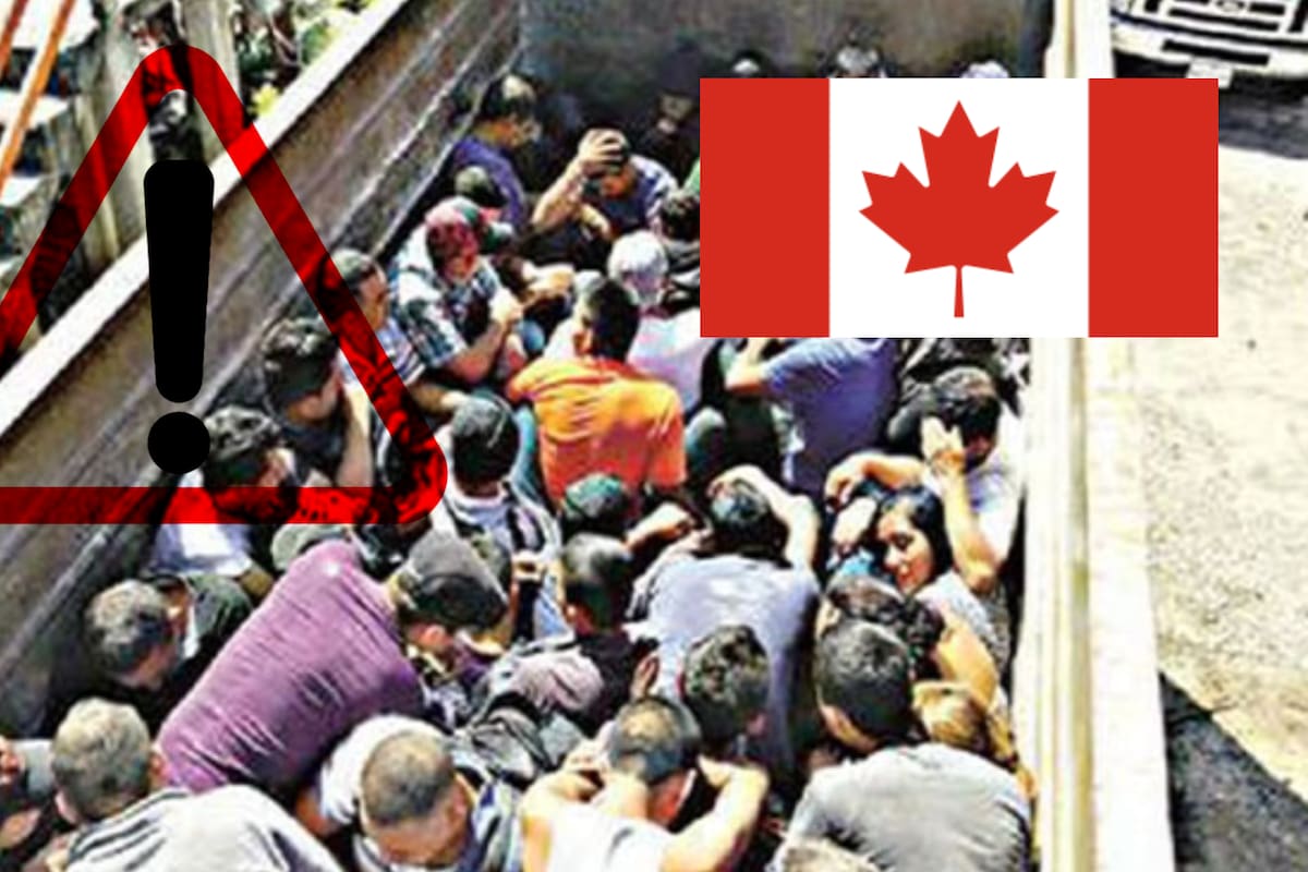 Policía descubre camión lleno de migrantes a punto de morir en Canadá; detienen a tres traficantes