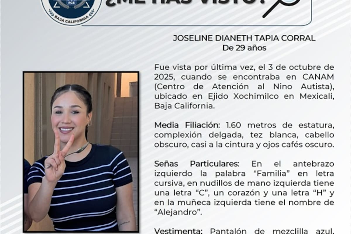 FGE confirma desaparición de Joseline tras recoger a su hijo en CANAM