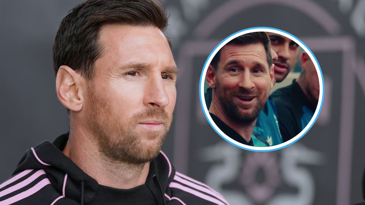 Messi rompe en risa tras error en estadio: ponen “Bombón Asesino” en vez del himno de Argentina