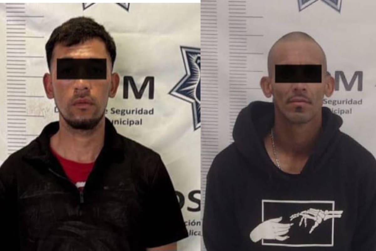 Detienen a dos hombres armados con navajas por robos violentos a comercios en Mexicali