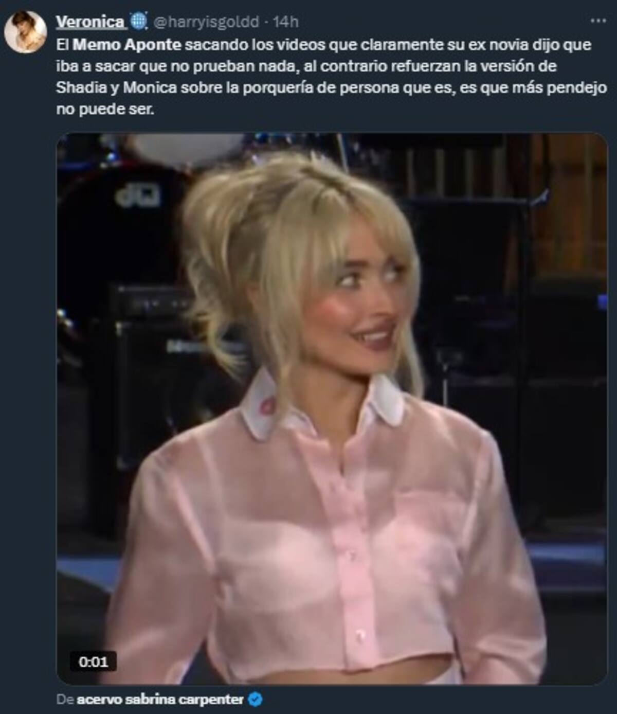 Memo Aponte expone su versión de los hechos y no recibe apoyo / Cuenta de X: @harryisgoldd