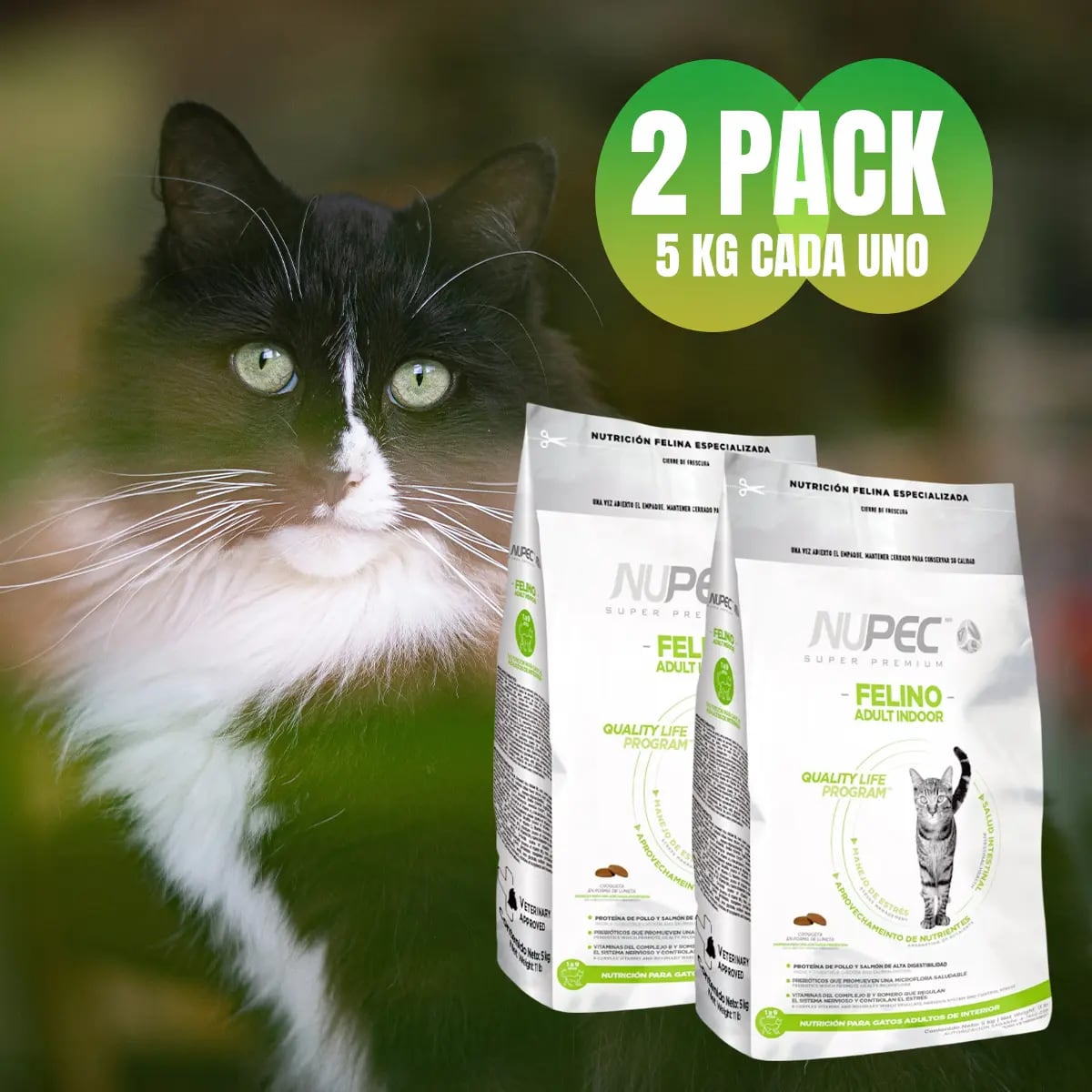 Paquete de dos costales de croquetas para gato de la marca Nupec | Mercado Libre