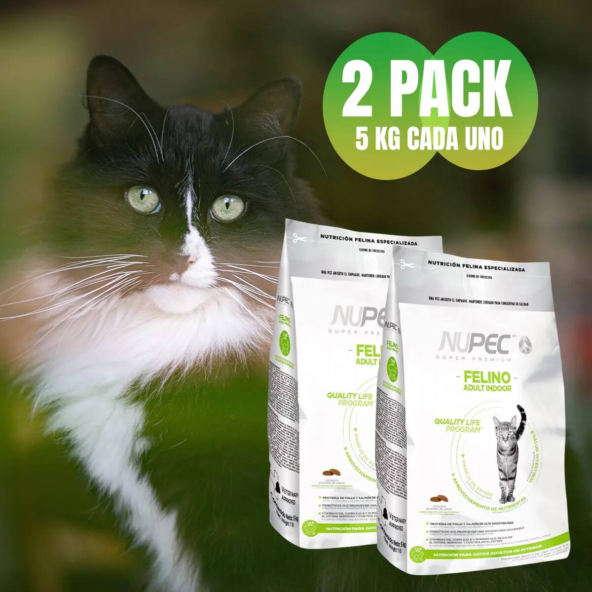 Paquete de dos costales de croquetas para gato de la marca Nupec | Mercado Libre
