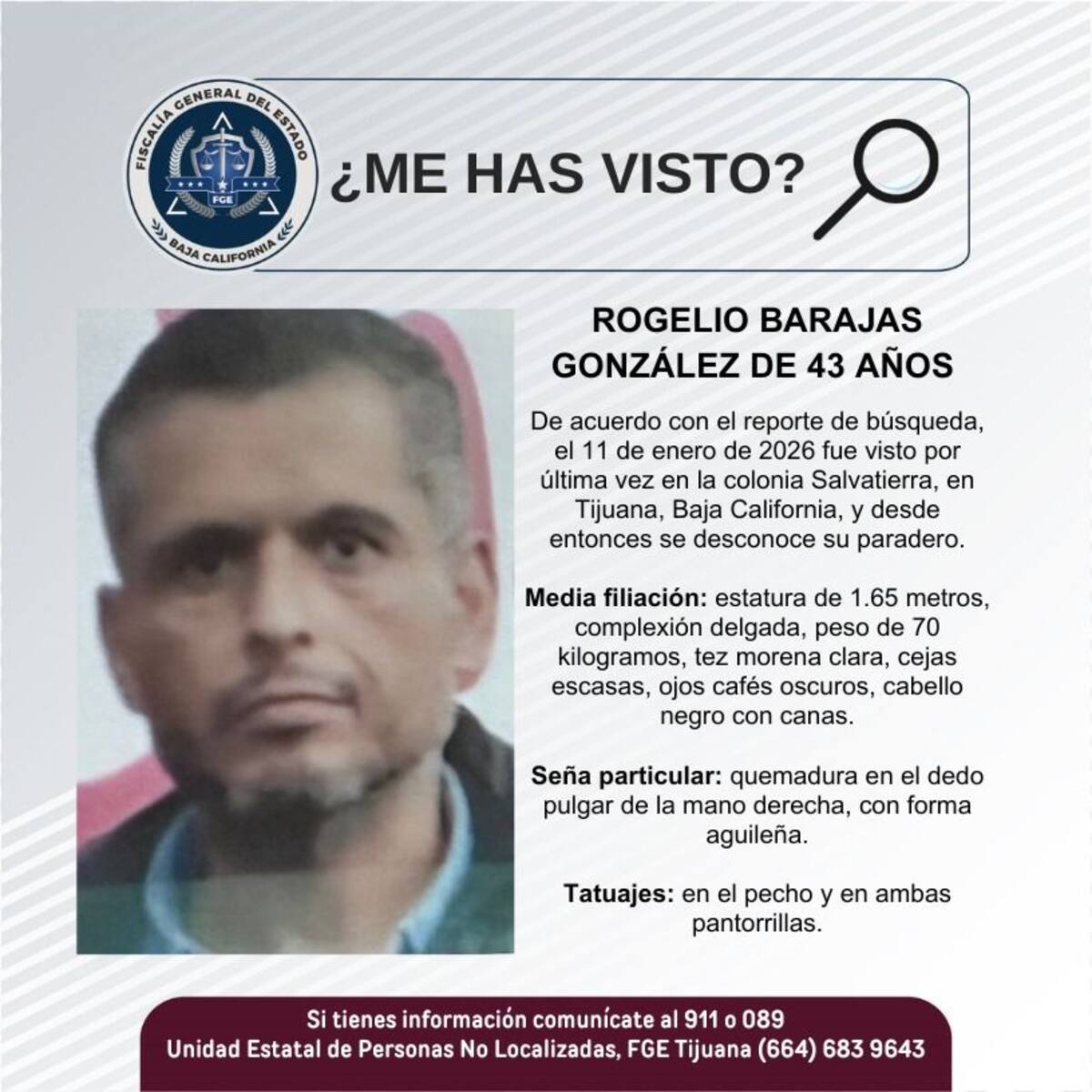 Fue vista por última vez el 11 de enero de 2026