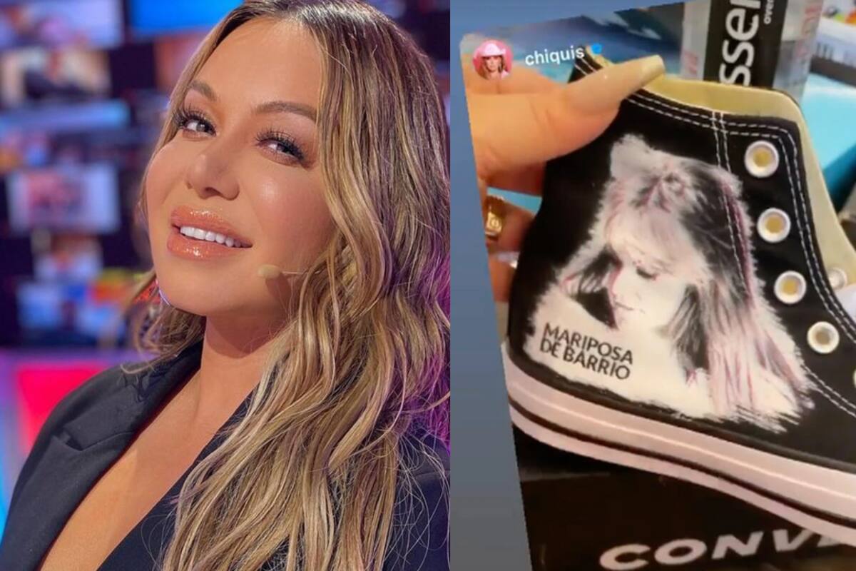 Chiquis Rivera presume sus tenis con la cara de Jenni Rivera