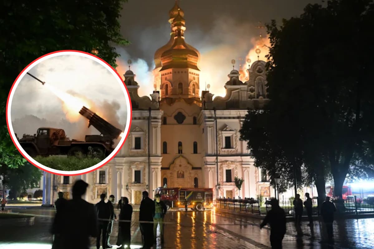 Rusia lanza ataque masivo contra Ucrania, mata a cinco rescatistas en Járkov y provoca incendio en histórico monasterio de Kiev protegido por la UNESCO