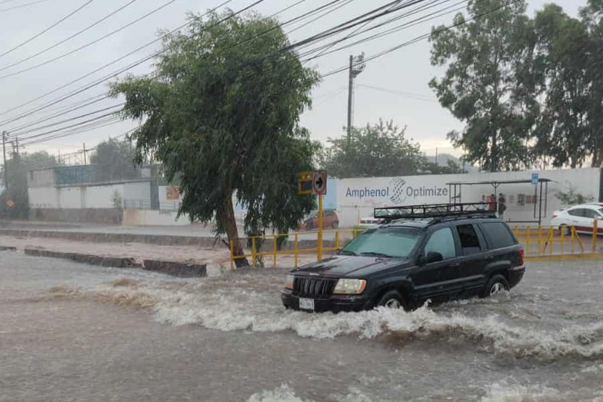 Rescatan a familia atrapada en arroyo de Nogales