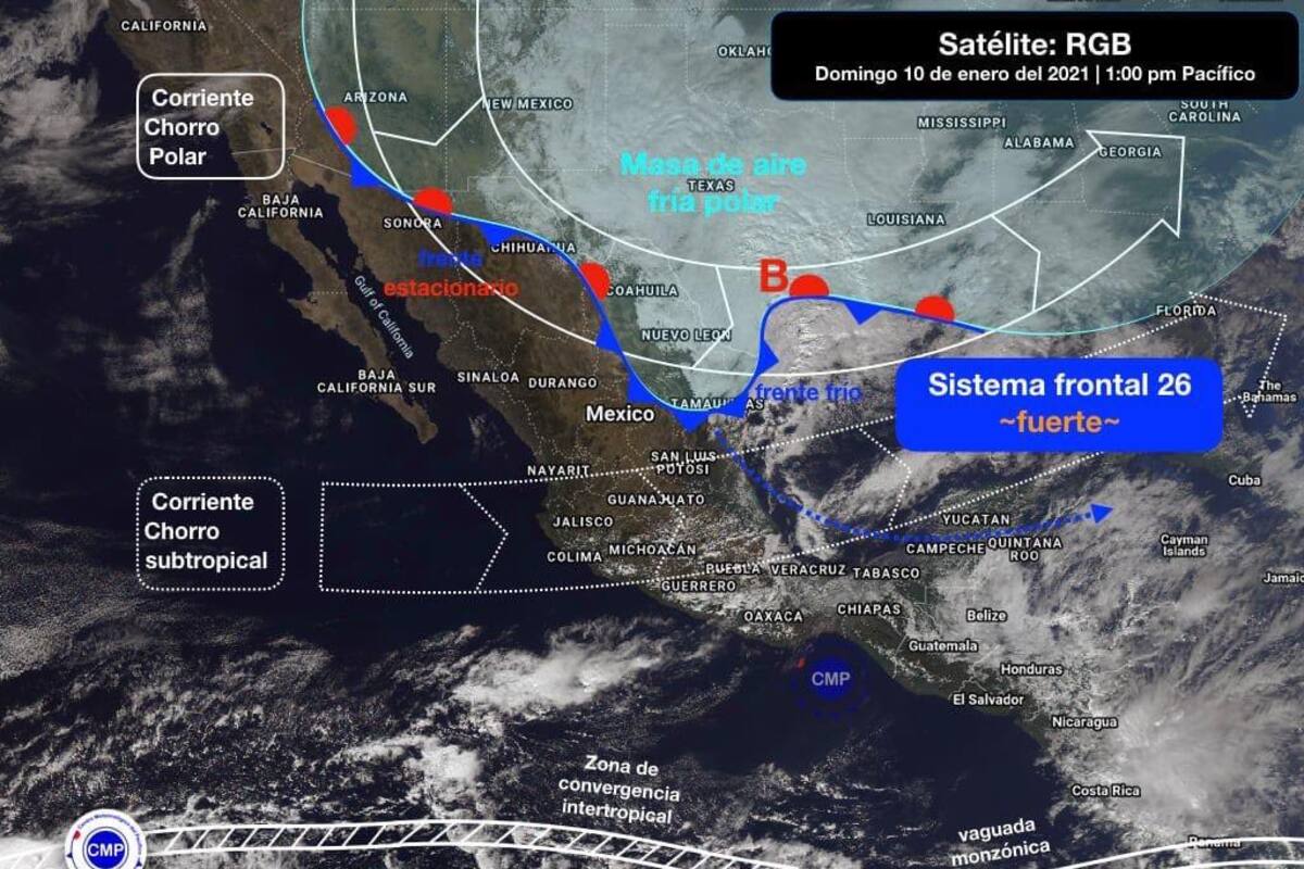 México prevé heladas o nevadas en los zonas más altas del país este lunes