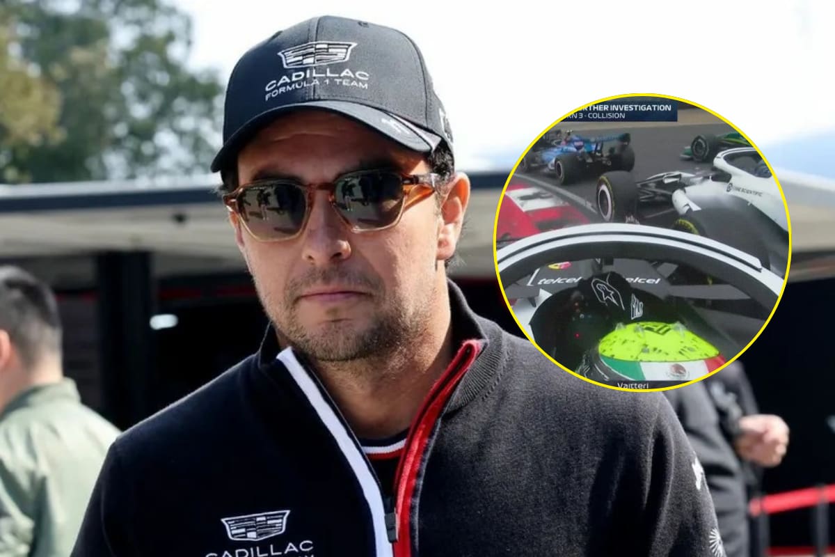 Checo Pérez admite error tras chocar con Bottas en la salida del Gran Premio de China