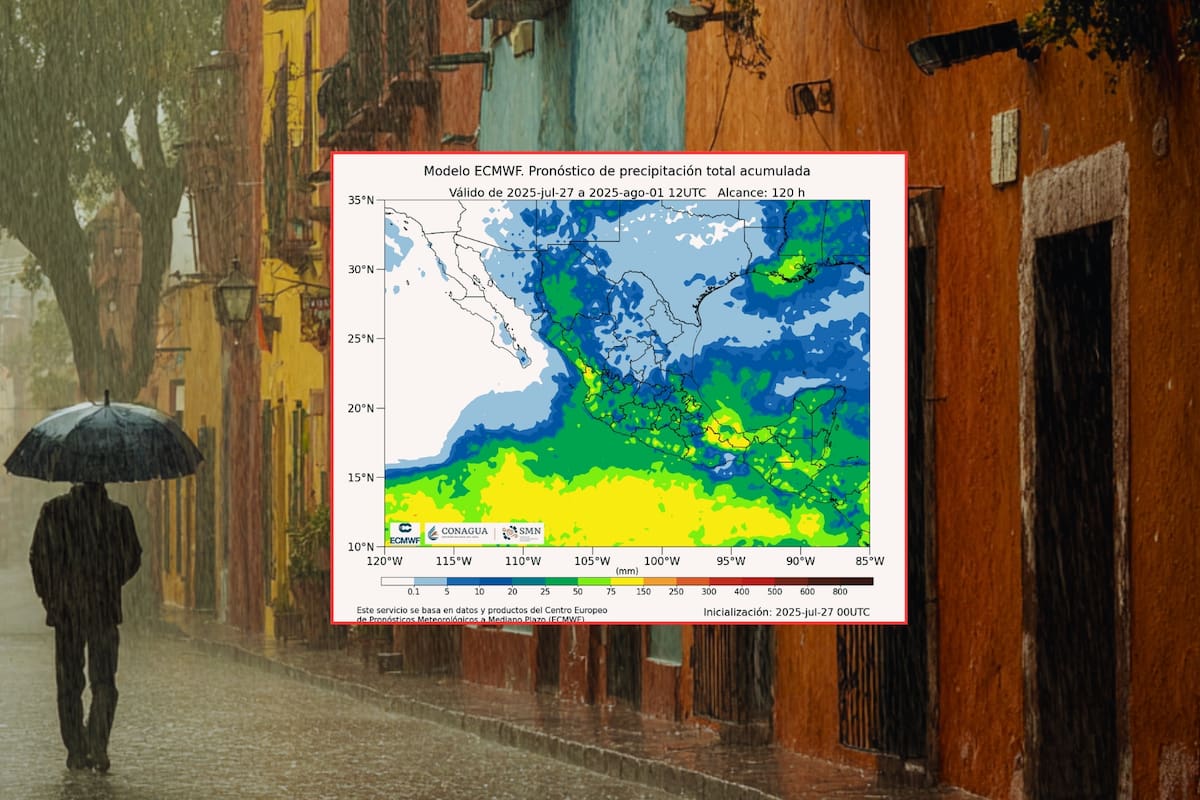 SMN alerta por combinación de ondas tropicales y monzón mexicano, que dejará lluvias peligrosas de lunes a jueves en estos estados