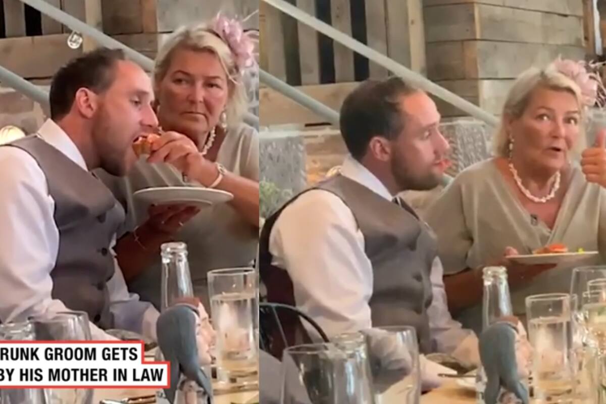 Novio se emborracha en su boda, y su suegra termina dándole de comer en la boca