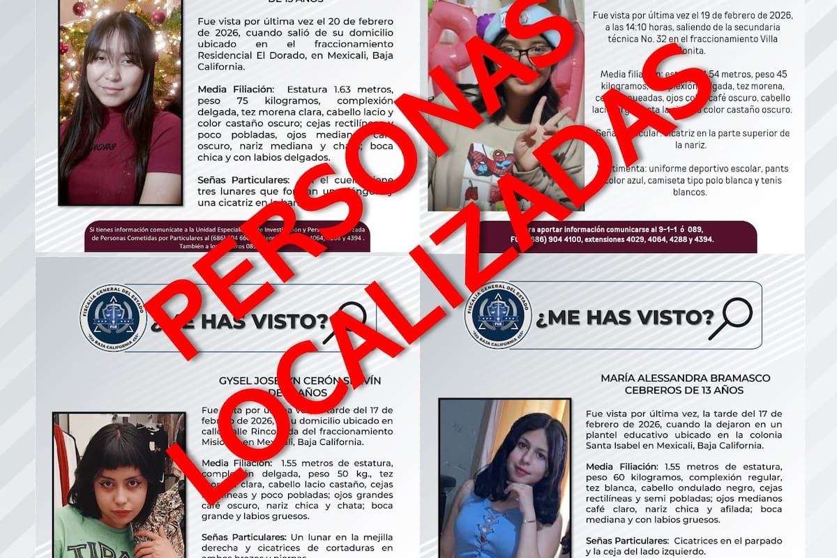 Localizan sanas y a salvo a cuatro adolescentes con reporte de búsqueda en Mexicali