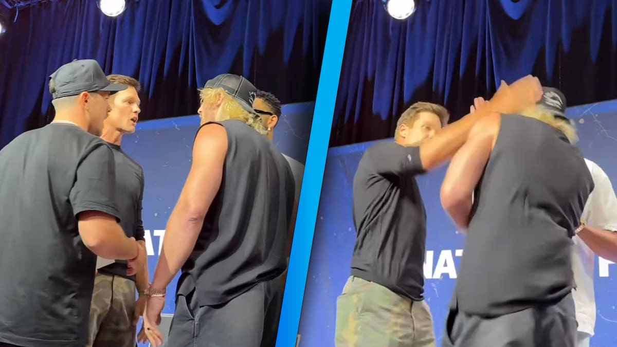 Tom Brady abofetea a Logan Paul en pleno Fanatics Fest y Karl-Anthony Towns interviene para separarlos: ¿Pelea real o montaje de WWE?