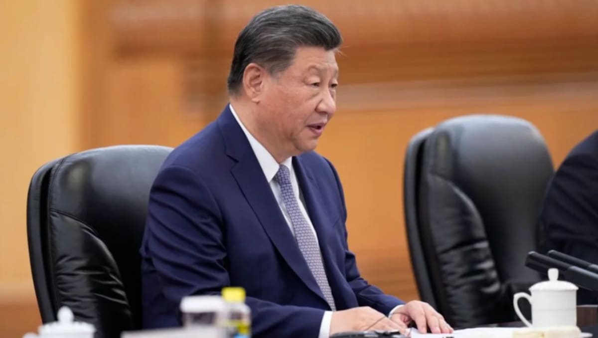 El presidente de China, Xi Jinping, habla durante una reunión con el presidente de Finlandia, Alexander Stubb (no en la foto), en el Gran Salón del Pueblo el 29 de octubre de 2024 en Beijing, China. /  Kazuki Kozaki-Pool-Getty Images