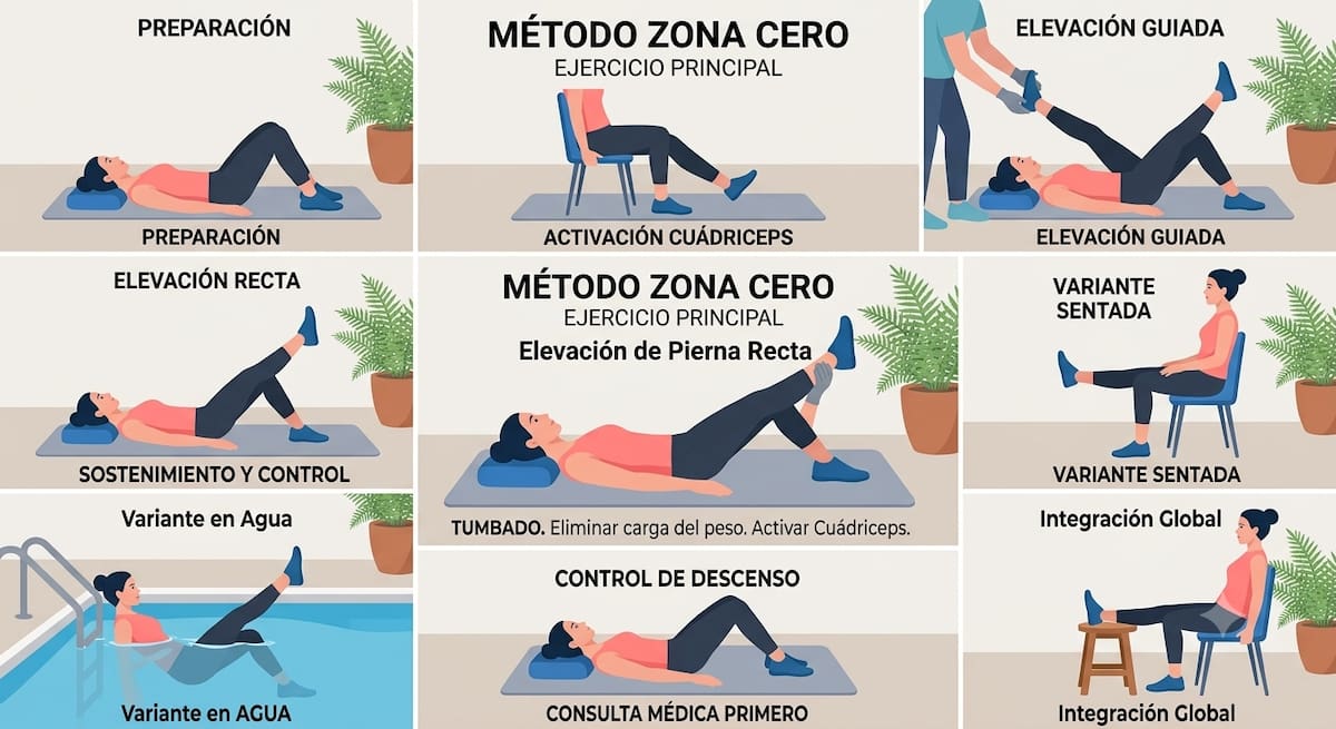 El método Zona Cero está diseñado para la rehabilitación, cuidado y fortalecimiento de las rodillas en personas mayores de 60 años o con fragilidad articular. | Gemini