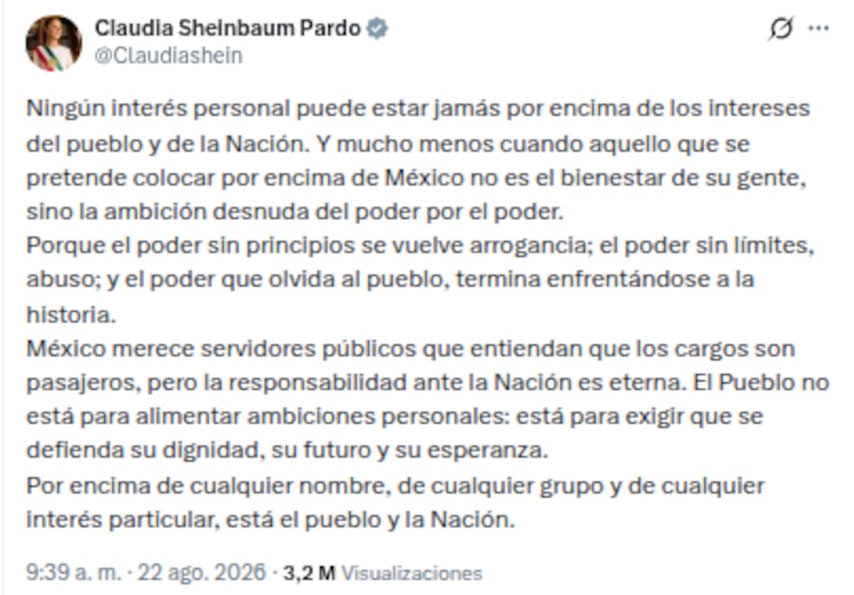 Crédito: X @Claudiashein
