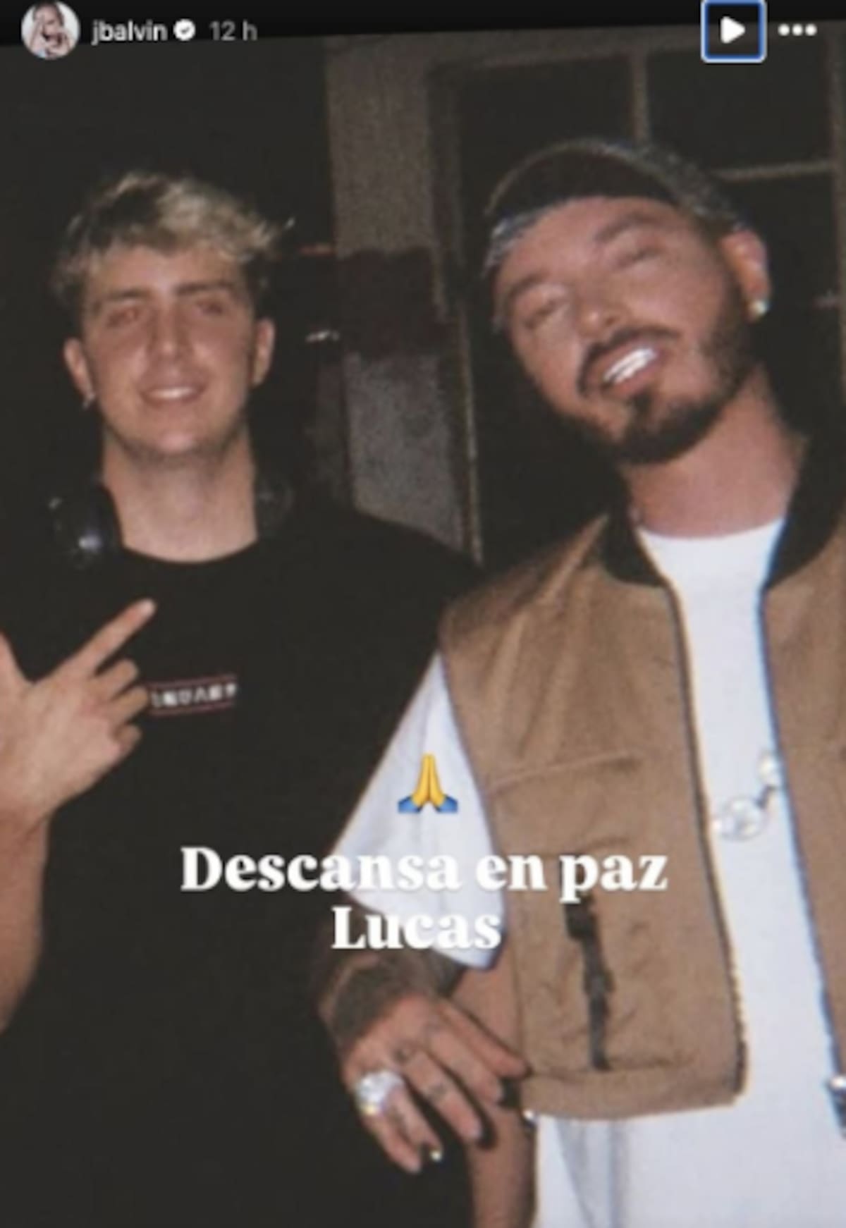 J Balvin se suma a las condolencias por la muerte de Lucas Vignale