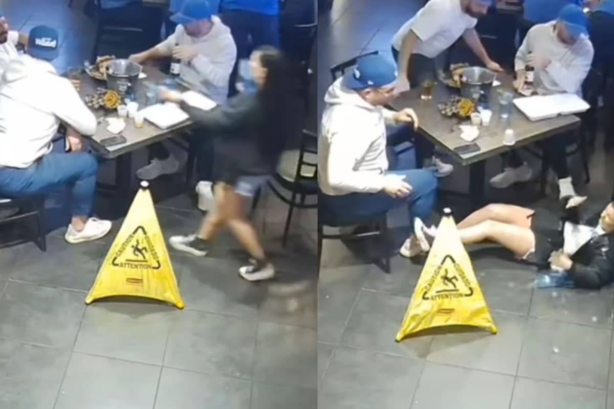 “Pobre, y lo más probable es que la pongan a limpiar”: mesera tropieza al llegar a la mesa y derrama todas las bebidas