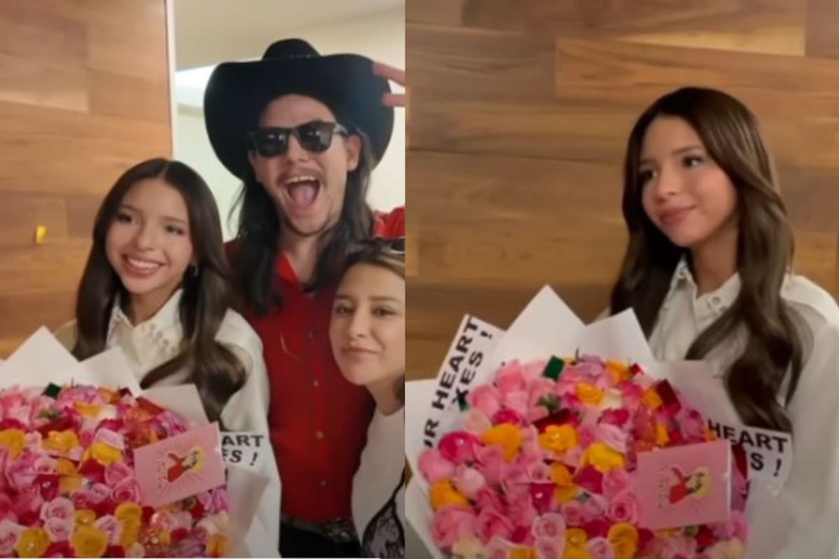 Sorprenden a Ángela Aguilar con una entrega especial de flores “El Patrón”