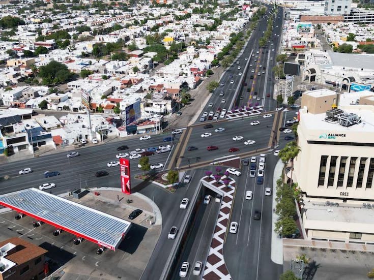 Cambian sentido de vías por construcción de puente en Hermosillo