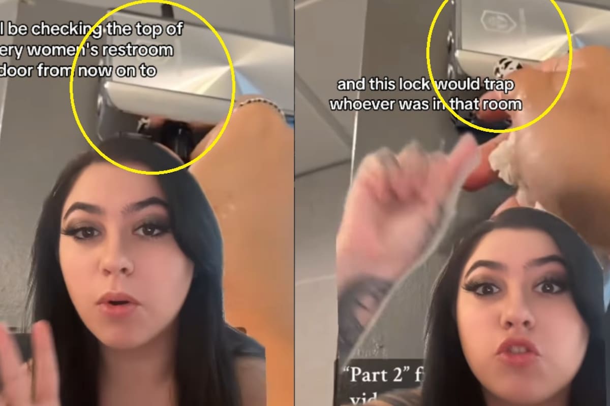 “Deberían investigar esto más a fondo, no es normal”: Mujer muestra un sistema de candado en el baño público de mujeres, mientras que el de hombres no tenía nada, y desata controversia