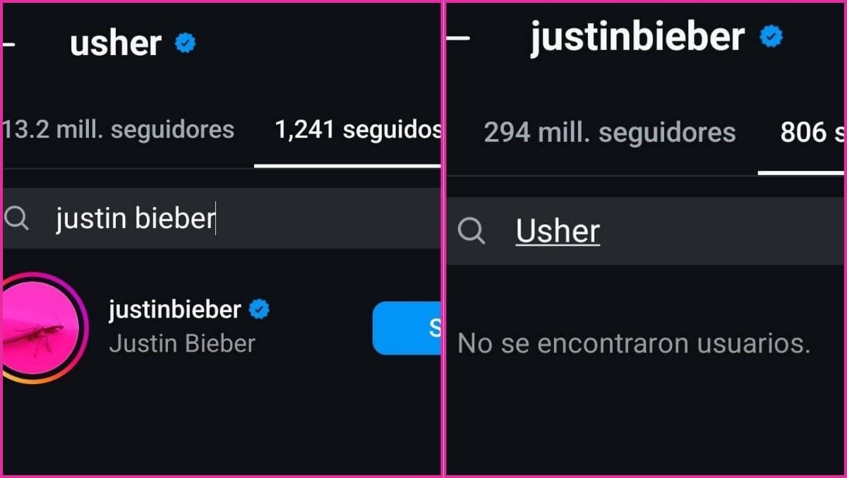 Justin Bieber dejó de seguir a Usher en Instagram