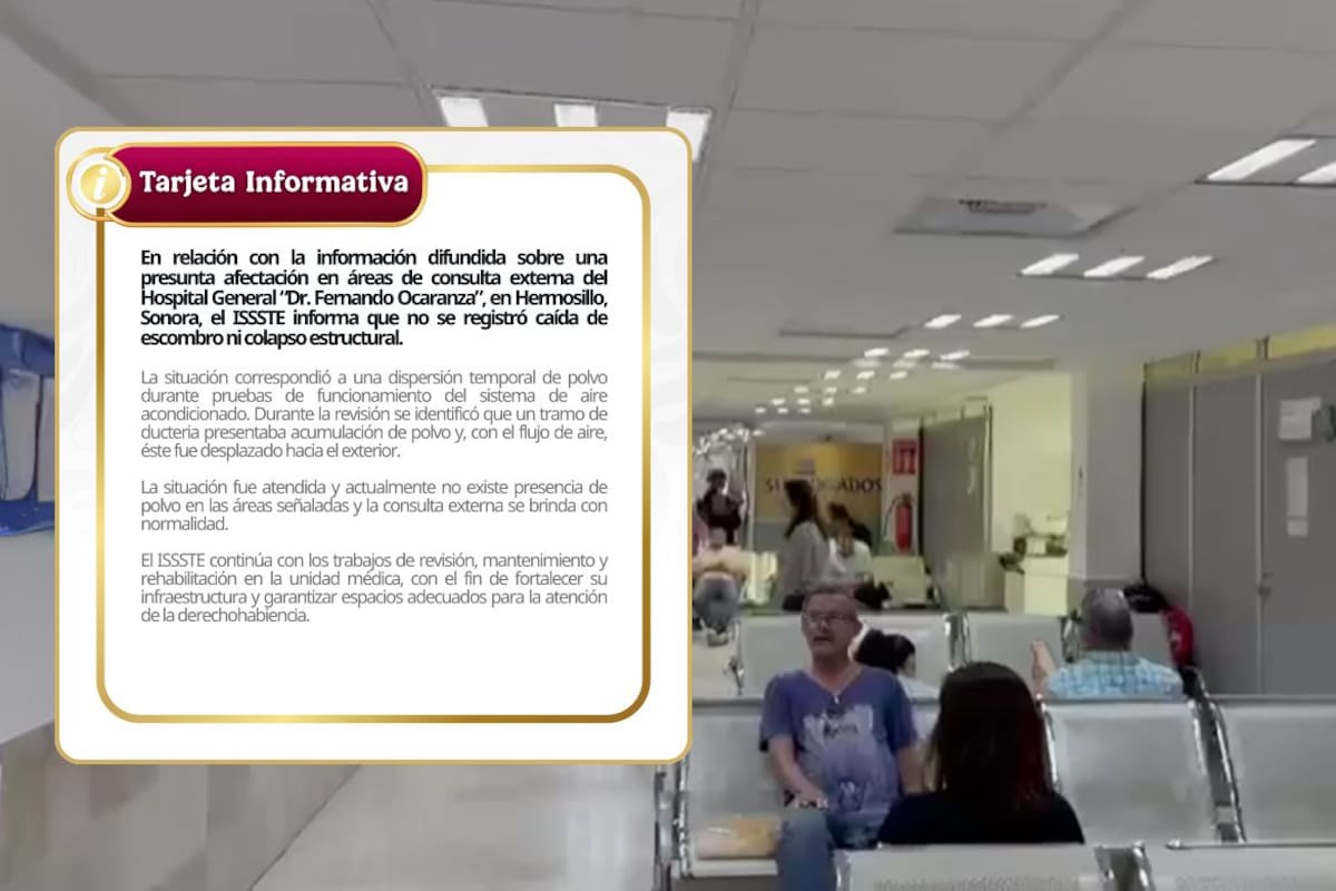 ISSSTE descarta colapso estructural en áreas de consulta del Hospital Ocaranza