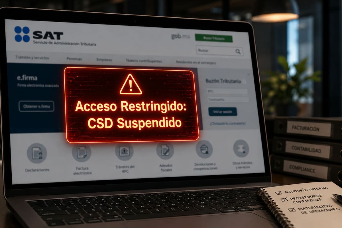 El SAT suspende sellos digitales a 7,300 contribuyentes en 2026 por facturación falsa, una medida exprés que congela las operaciones comerciales de las empresas vinculadas a redes de simulación