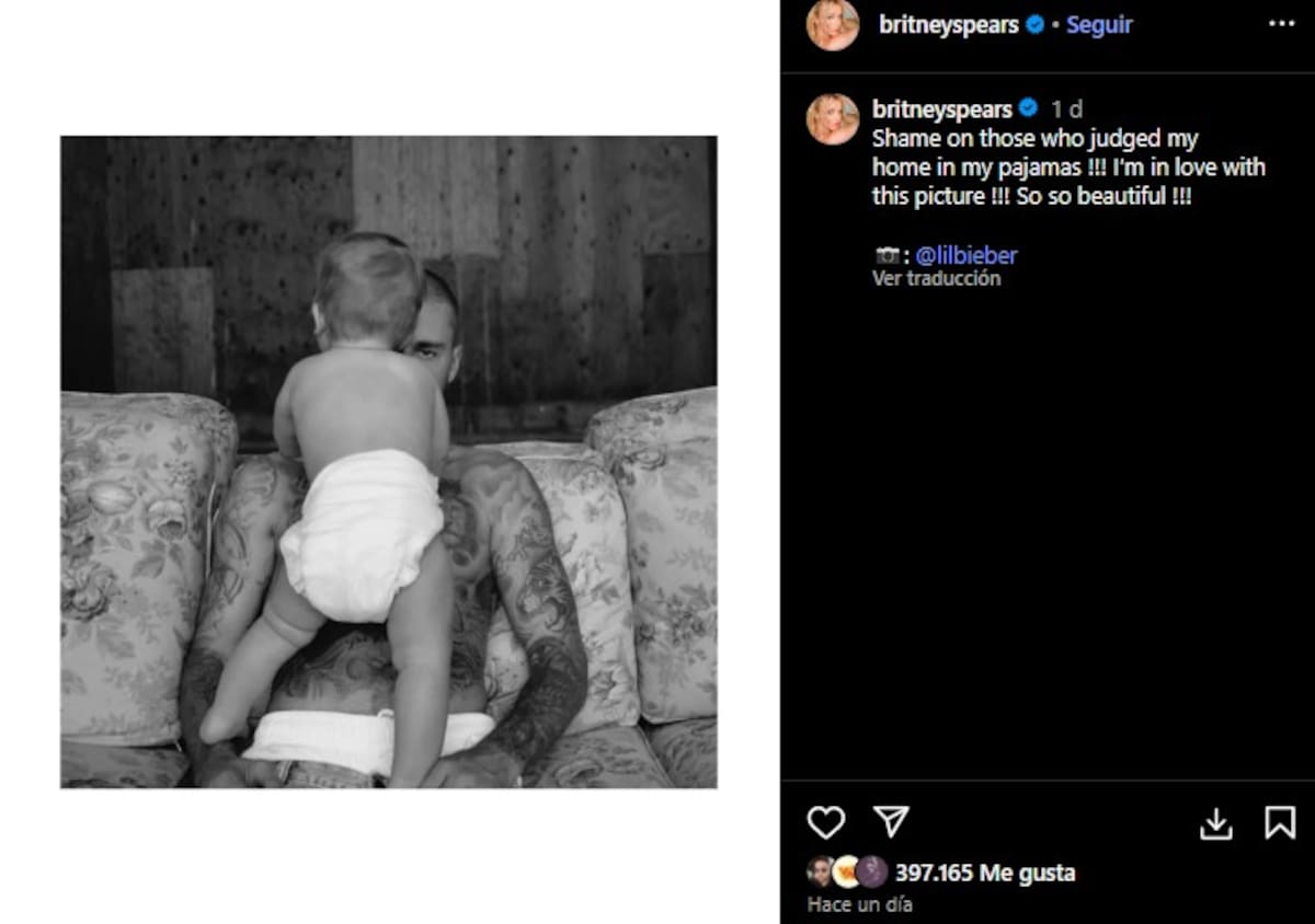 Brtiney Spears sale en defensa de Justin Bieber / Instagram @britneyspears