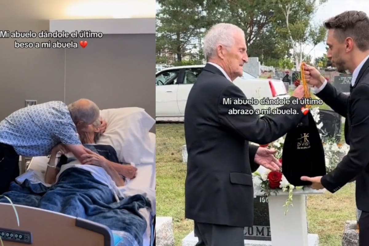 Un hombre le da el último adiós a su esposa tras 70 años juntos